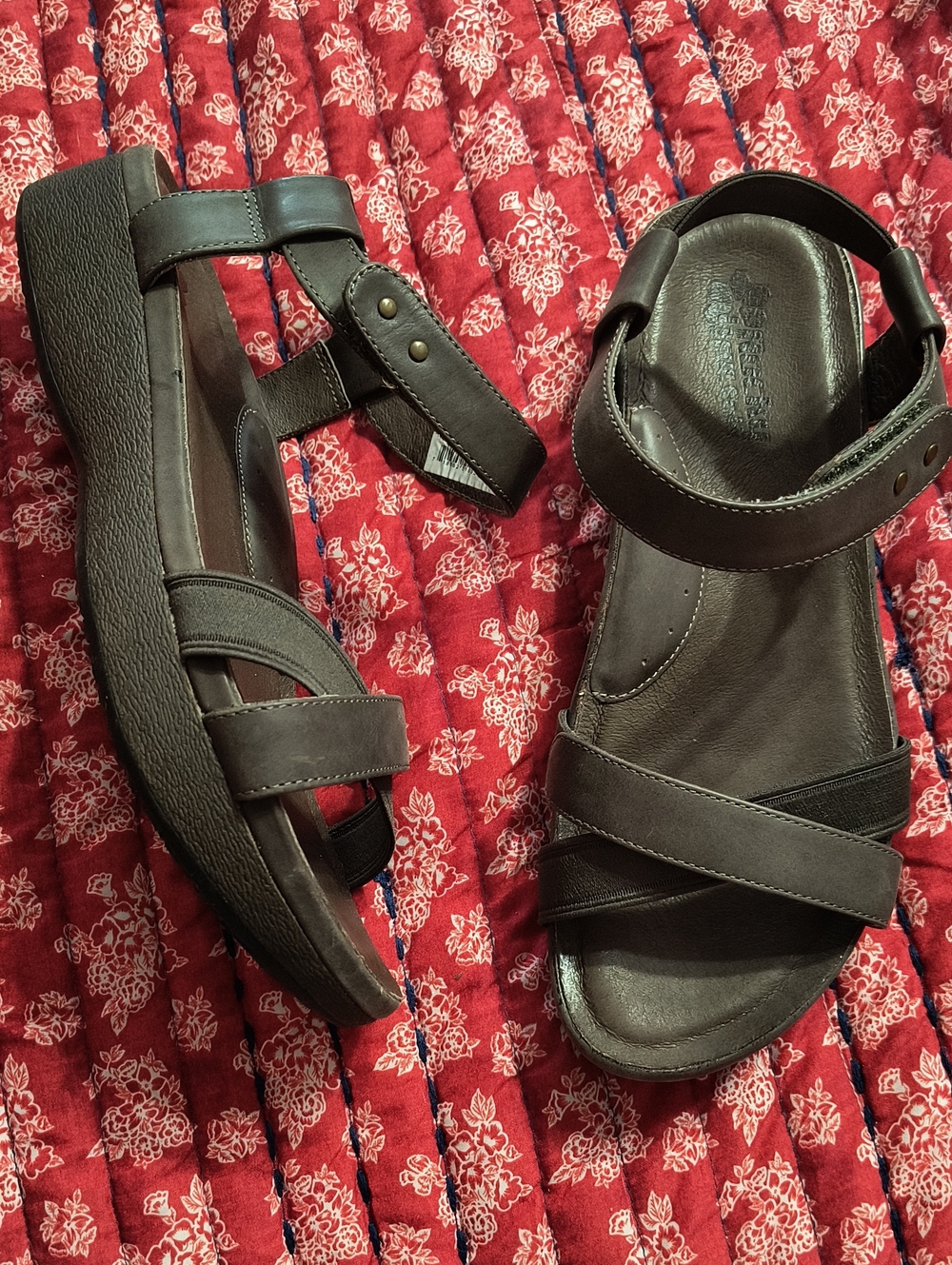 Rocky 4Eur Sole Dark Gray Platform Strappy Sandals with Ankle Support